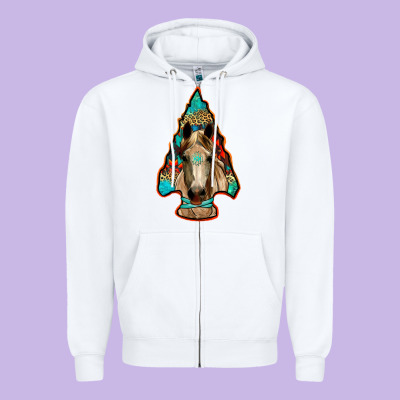 Arrowhead Horse Zipper Hoodie Designed By Ranaportraitstore