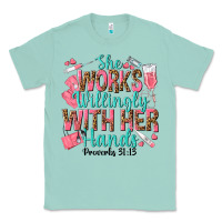Seafoam she works willingly with her hands Classic Tee - texasbilliewilder