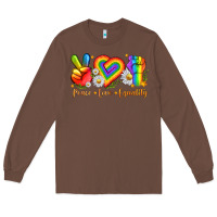 Chestnut peace love equality Long Sleeve Tee - texasbilliewilder