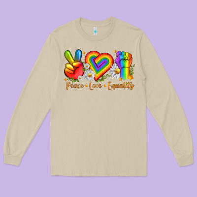 Long Sleeve Tee peace love equality