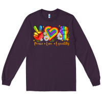 Plum peace love equality Long Sleeve Tee - texasbilliewilder