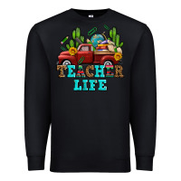 Black teacher life western truck and books Premium Sweatshirt - AdoDesignShop