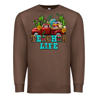 Chestnut teacher life western truck and books Premium Sweatshirt - AdoDesignShop