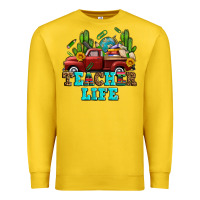 Lemon teacher life western truck and books Premium Sweatshirt - AdoDesignShop