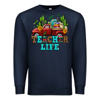 Navy teacher life western truck and books Premium Sweatshirt - AdoDesignShop