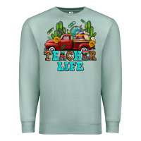 Seafoam teacher life western truck and books Premium Sweatshirt - AdoDesignShop