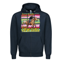 Navy in a world full of princesses be a cowgirl Zipper Hoodie - RanaPortraitStore