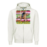Oatmeal Heather in a world full of princesses be a cowgirl Zipper Hoodie - RanaPortraitStore