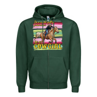 Sports Green in a world full of princesses be a cowgirl Zipper Hoodie - RanaPortraitStore