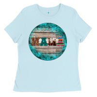 Baby Blue western turquoises mama ornament Ladies Tee - BarkalooDesign