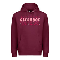 Burgundy stronger than cancer Premium Hoodie - MaliasSmallBusiness