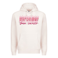 Pale Pink stronger than cancer Premium Hoodie - MaliasSmallBusiness