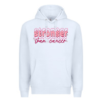 White stronger than cancer Premium Hoodie - MaliasSmallBusiness