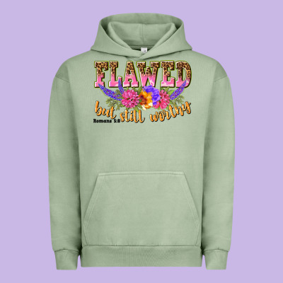 Flawed But Still Worthy Romans 5 8 Urban Hoodie Designed By Nancycooperartshop