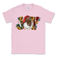 Bubblegum Pink african american santa joy with sunflowers Classic Tee - RanaPortraitStore