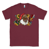 Burgundy african american santa joy with sunflowers Classic Tee - RanaPortraitStore