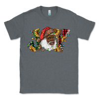 Charcoal Heather african american santa joy with sunflowers Classic Tee - RanaPortraitStore