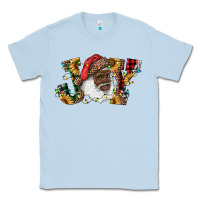 Dusty Blue african american santa joy with sunflowers Classic Tee - RanaPortraitStore