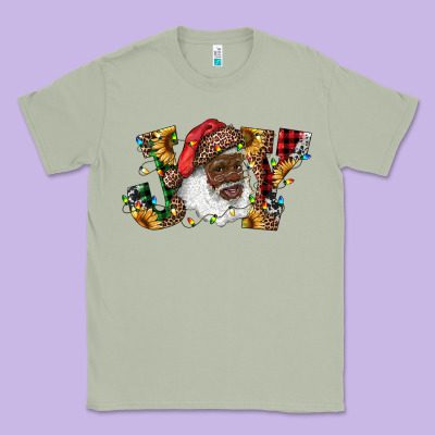 African American Santa Joy With Sunflowers Classic Tee Designed By Ranaportraitstore