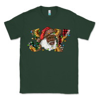 Sports Green african american santa joy with sunflowers Classic Tee - RanaPortraitStore