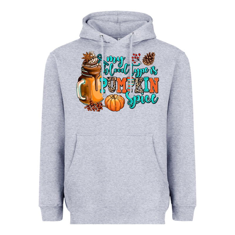 My Blood Type Is Pumpkin Spice Heavyweight Hoodie by AdoDesignShop | Teevron