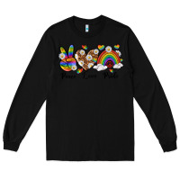 Black peace love pride Long Sleeve Tee - texasbilliewilder