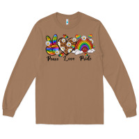 Toasted Coconut peace love pride Long Sleeve Tee - texasbilliewilder