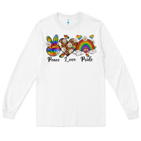 White peace love pride Long Sleeve Tee - texasbilliewilder