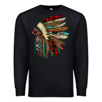 Black christmas indian headdress Premium Sweatshirt - JahusDesignShop