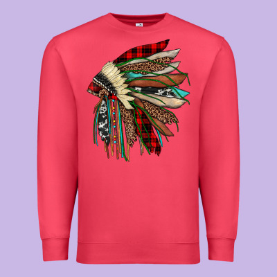 Christmas Indian Headdress Premium Sweatshirt Designed By Jahusdesignshop