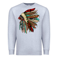 Heather Grey christmas indian headdress Premium Sweatshirt - JahusDesignShop