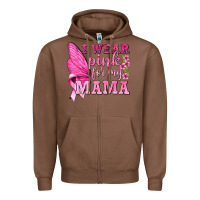 Chestnut I Wear Pink For My Mama with Butterfly Zipper Hoodie - texasbilliewilder