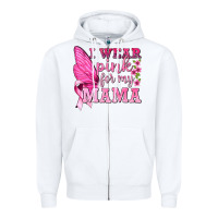 I Wear Pink For My Mama With Butterfly Zipper Hoodie | Teevron