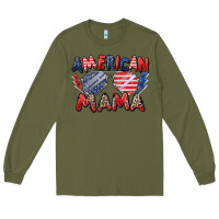Army Green American mama Long Sleeve Tee - Zillion Design Studio