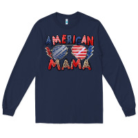 Navy American mama Long Sleeve Tee - Zillion Design Studio