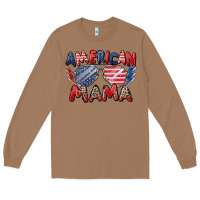 Toasted Coconut American mama Long Sleeve Tee - Zillion Design Studio
