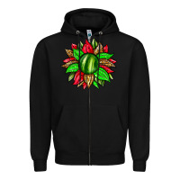 Black watermelon sunflower Zipper Hoodie - Zillion Design Studio