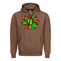 Chestnut watermelon sunflower Zipper Hoodie - Zillion Design Studio