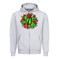 Heather Grey watermelon sunflower Zipper Hoodie - Zillion Design Studio