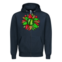 Navy watermelon sunflower Zipper Hoodie - Zillion Design Studio