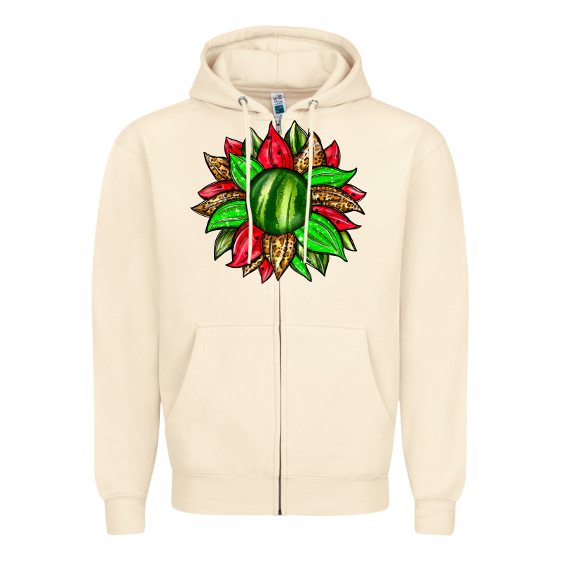 Watermelon Sunflower Zipper Hoodie by Zillion Design Studio | Teevron