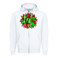 White watermelon sunflower Zipper Hoodie - Zillion Design Studio
