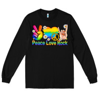 Black peace love rock pride Long Sleeve Tee - texasbilliewilder