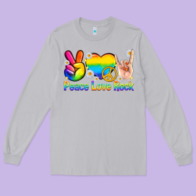 Long Sleeve Tee peace love rock pride