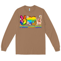 Toasted Coconut peace love rock pride Long Sleeve Tee - texasbilliewilder