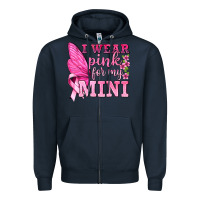 Navy I Wear Pink For My Mini with Butterfly Zipper Hoodie - texasbilliewilder