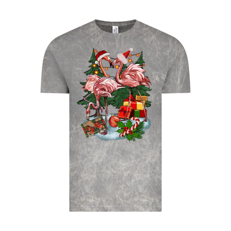 Christmas Flamingo Vintage Tee by BarkalooDesign | Teevron