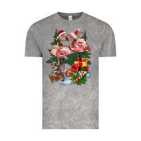 Cloud Rock Christmas flamingo Vintage Tee - BarkalooDesign