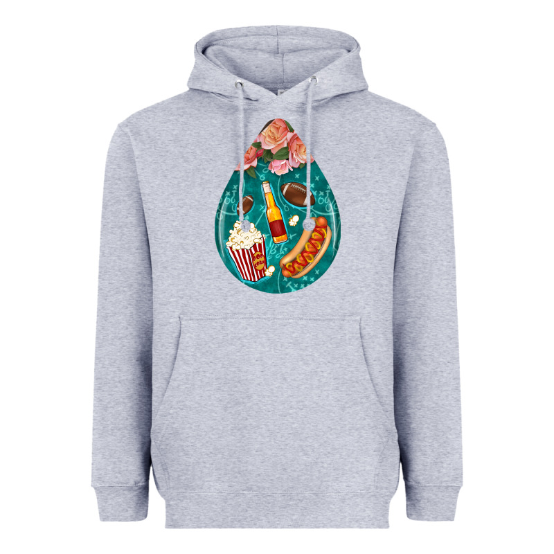 American Football And Western Roses Teardrop Heavyweight Hoodie by BundleAndBundleShop | Teevron