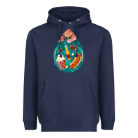 Navy american football and western roses teardrop Heavyweight Hoodie - BundleAndBundleShop